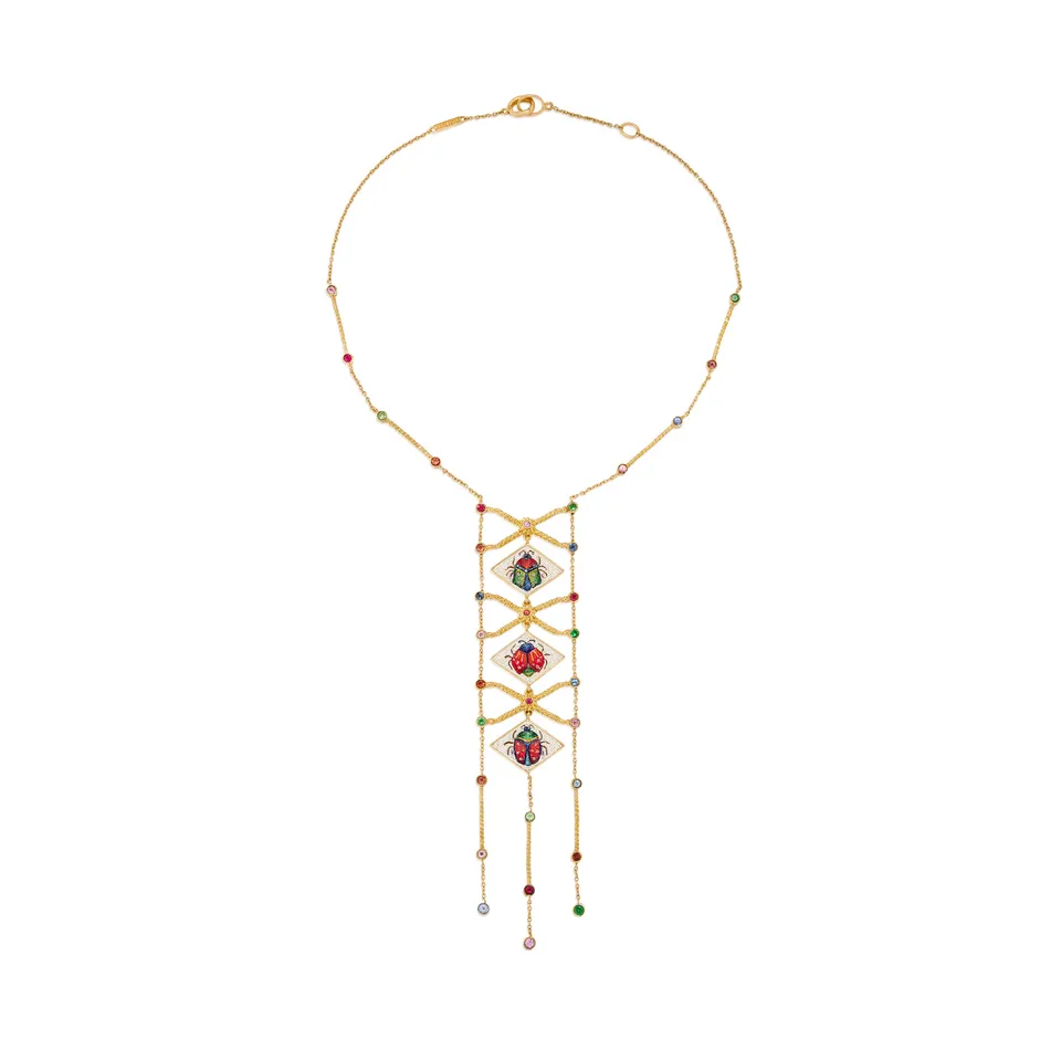 Le Sibille Aton Ra Collana oro 18kt zaffiri rubini
