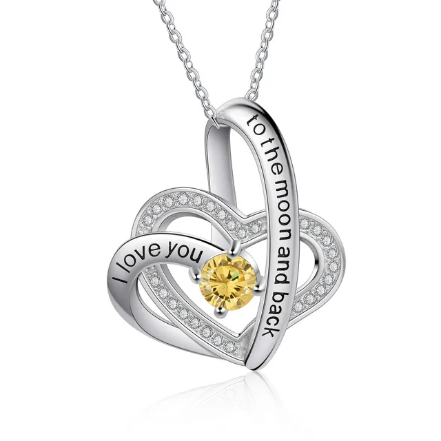 Jessemade Gioielli Collana Cuore Argento 925 Pietra Portafortuna