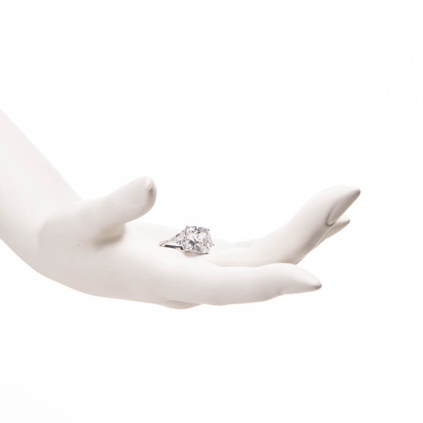 Chic Ad Hoc Anelli Solitario zircone quadrato anello argento donna