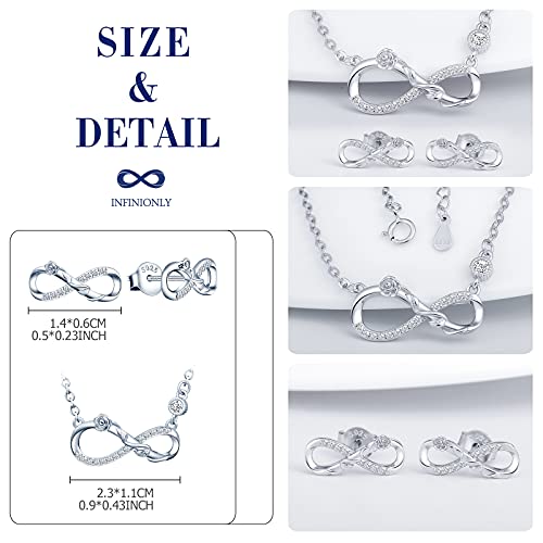 INFINIONLY Fashion Necklaces parure argento 925 fiore rosa