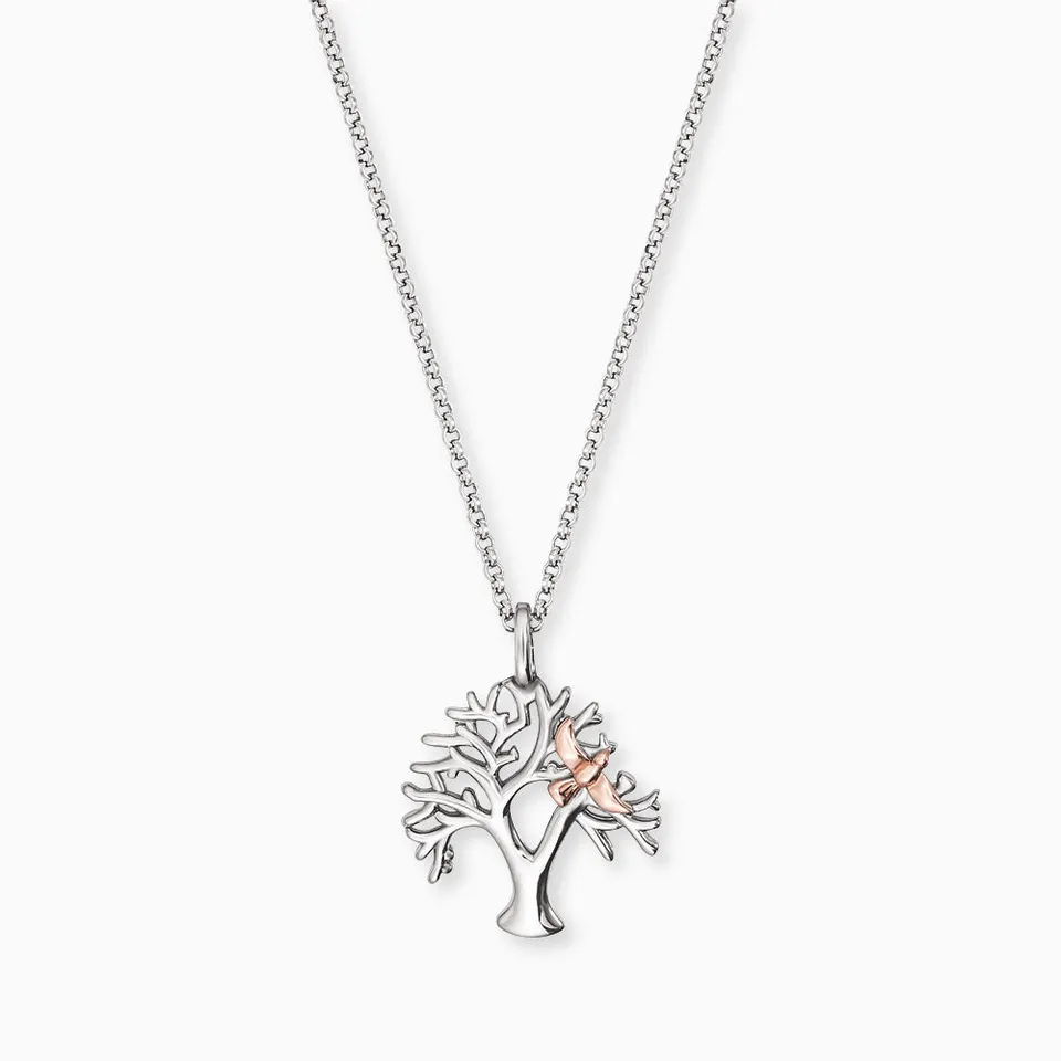 Engelsrufer Collana Argento 925 Albero Vita Bicolor con Colomba