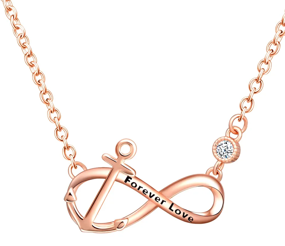 INFINIONLY Fashion Collana infinito oro rosa argento 925