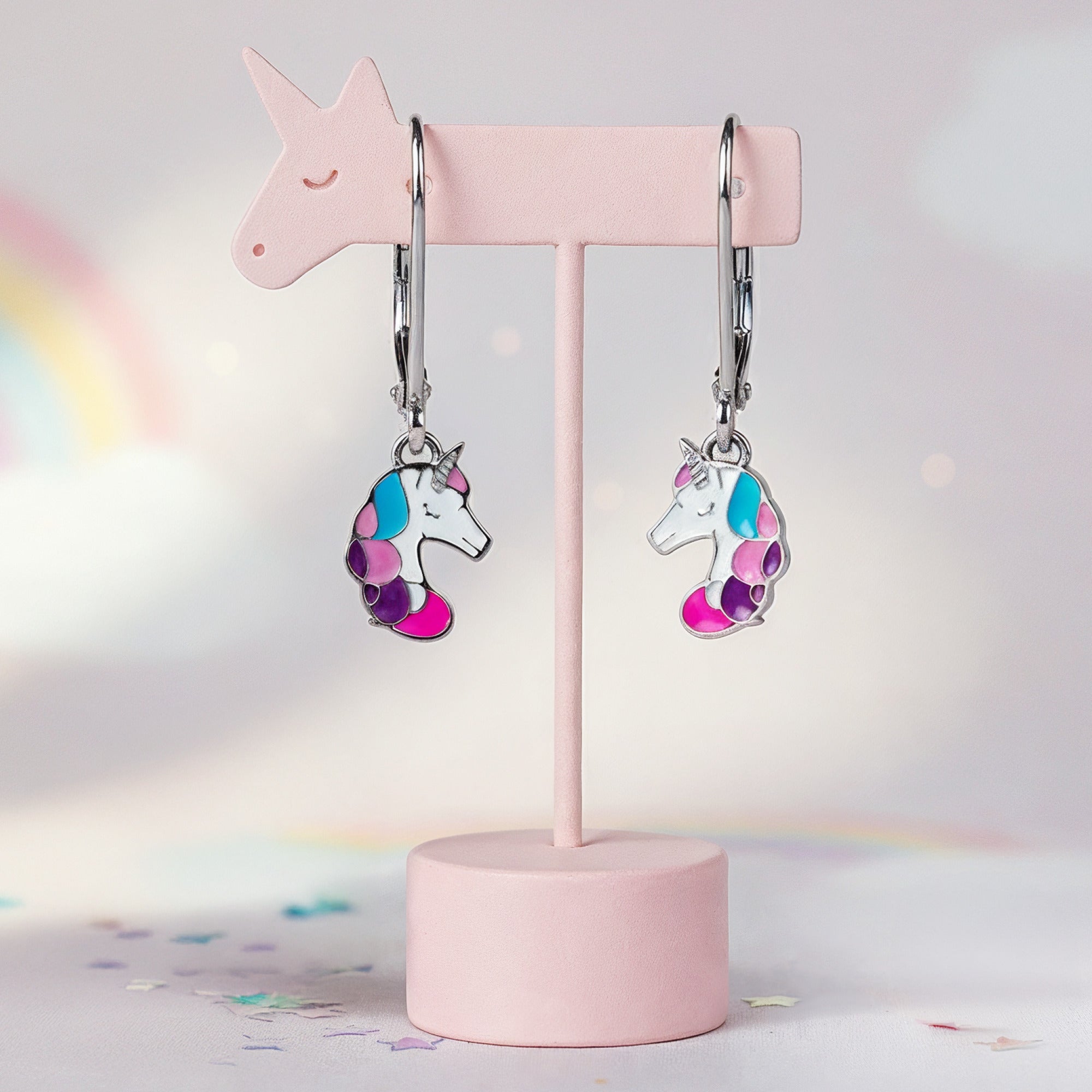 Engelsrufer Kinder Orecchini Unicorno Smalto Acciaio