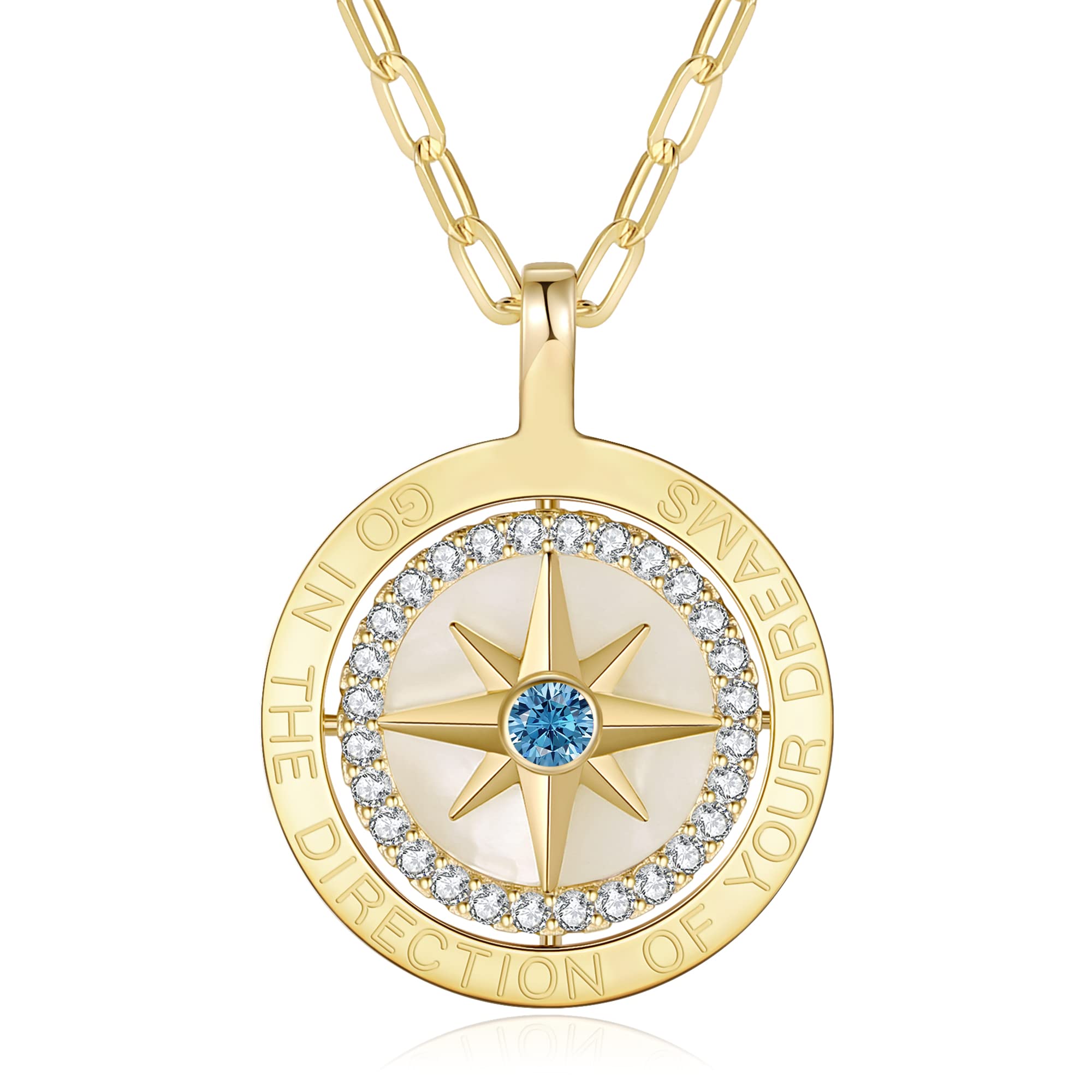 LOUISA SECRET Necklaces collana bussola oro zircone argento
