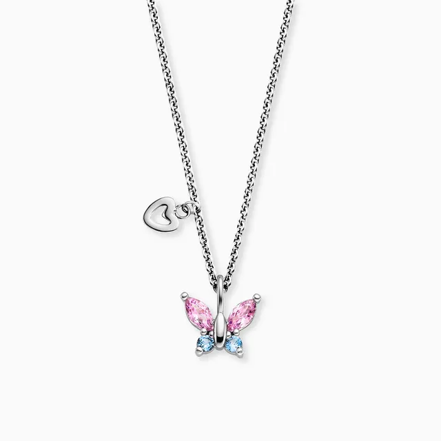 Engelsrufer Kinder Schmetterling collana acciaio farfalla zirconi