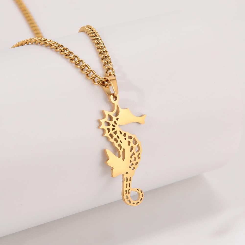 Eueavan Necklaces collana cavalluccio marino oro