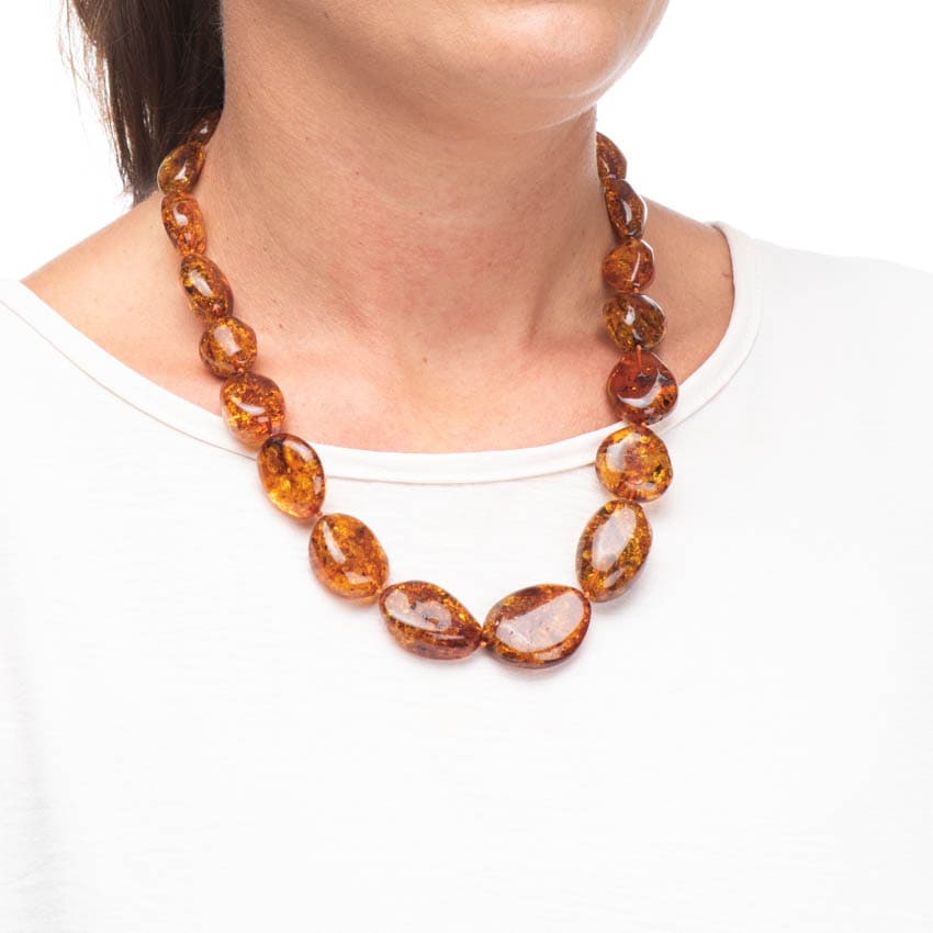 Chic Ad Hoc Collane girocollo collana ambra baltica cognac chiaro