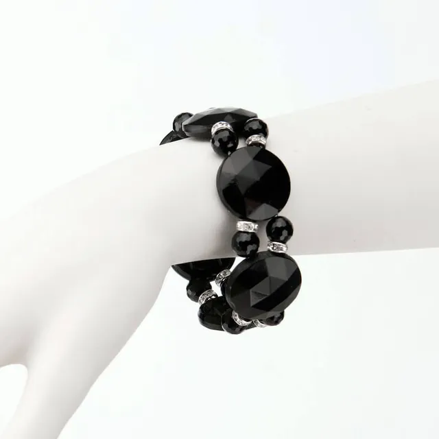 Chic Ad Hoc Bracciali Bracciale Cristallo Nero gioiello sera
