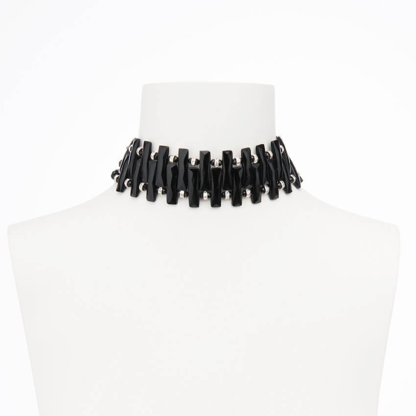 Chic Ad Hoc Collane collarino choker nero argento