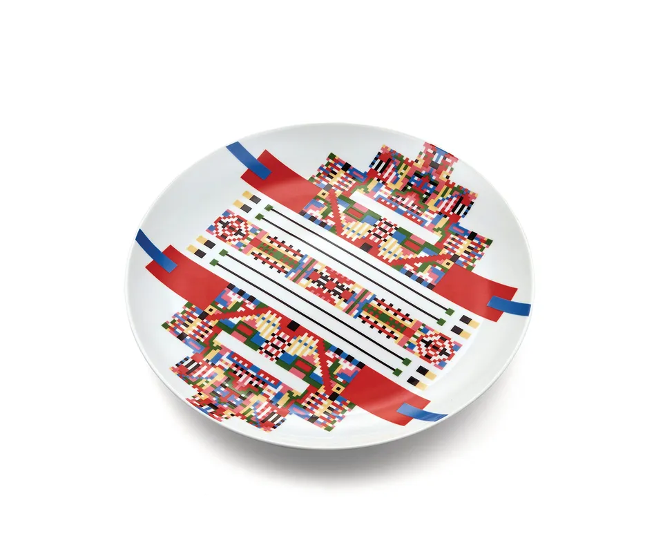 Alessi ESA10 Holyhedrics Piatto Dolci Porcellana 30 cm