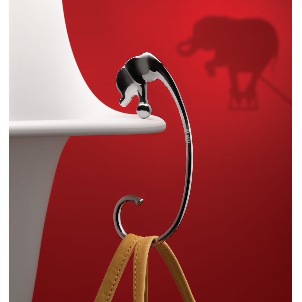 Alessi Jumbo FGO05 Gancio Borsa Elefante in Acciaio