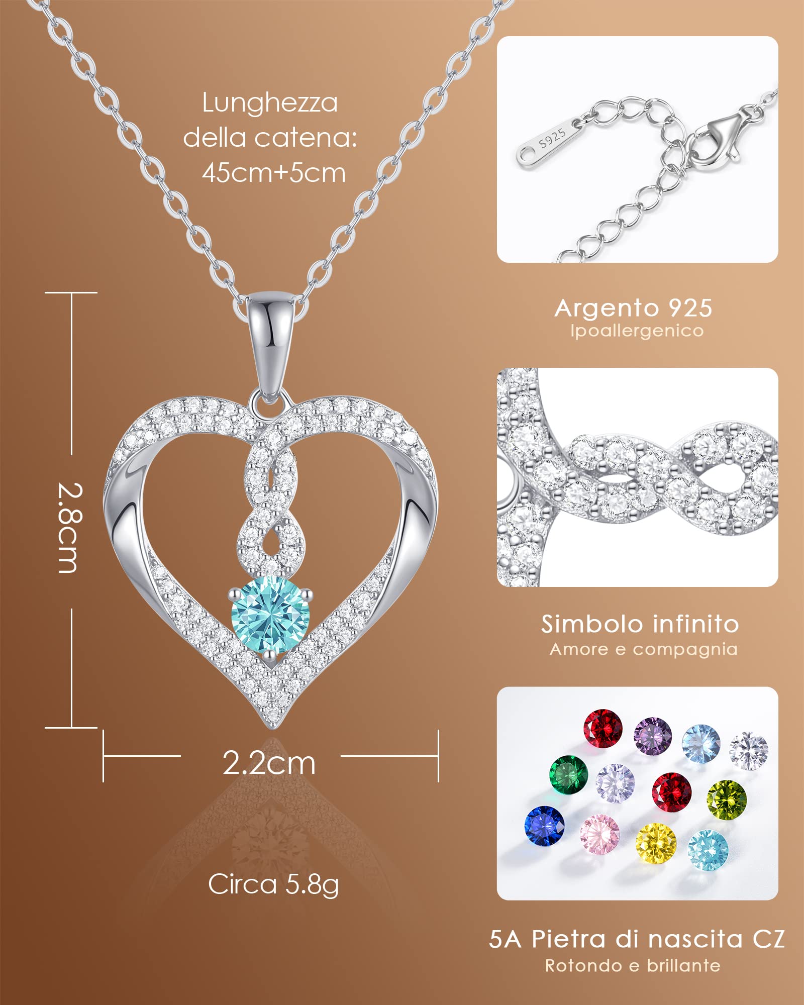 Louisa Secret Cuore Infinito Collana Donna Argento S925