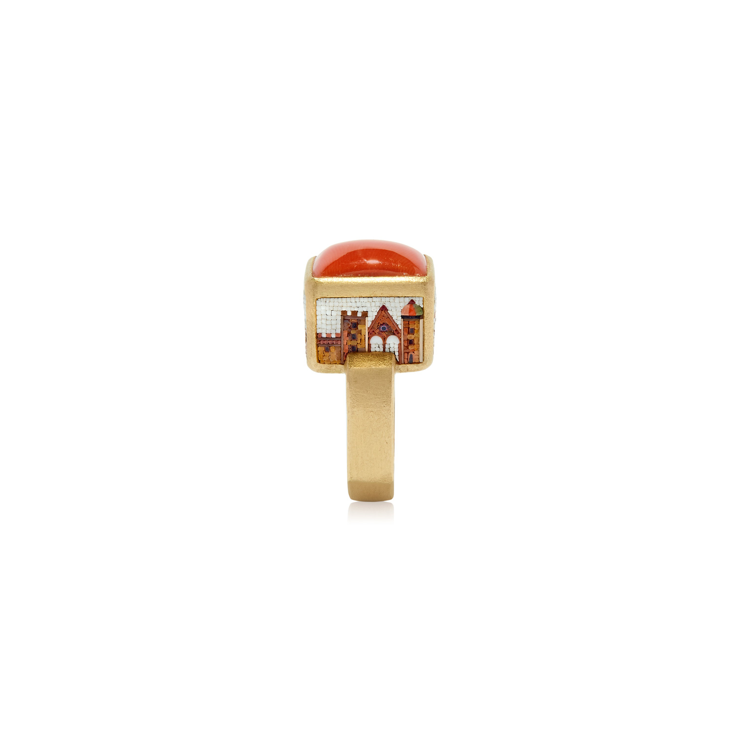 Le Sibille Anelli Cubo anello oro corallo rosso