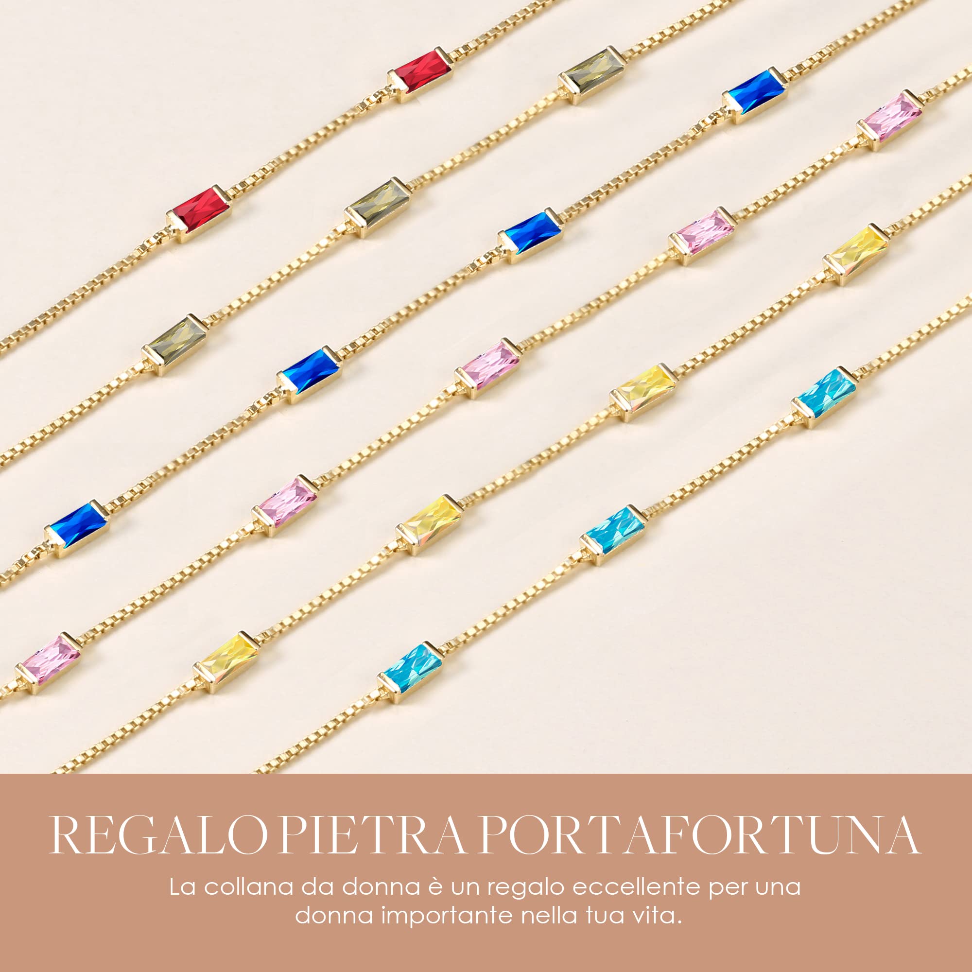 Louisa Secret Necklaces Collana Donna Baguette Argento 925 Oro