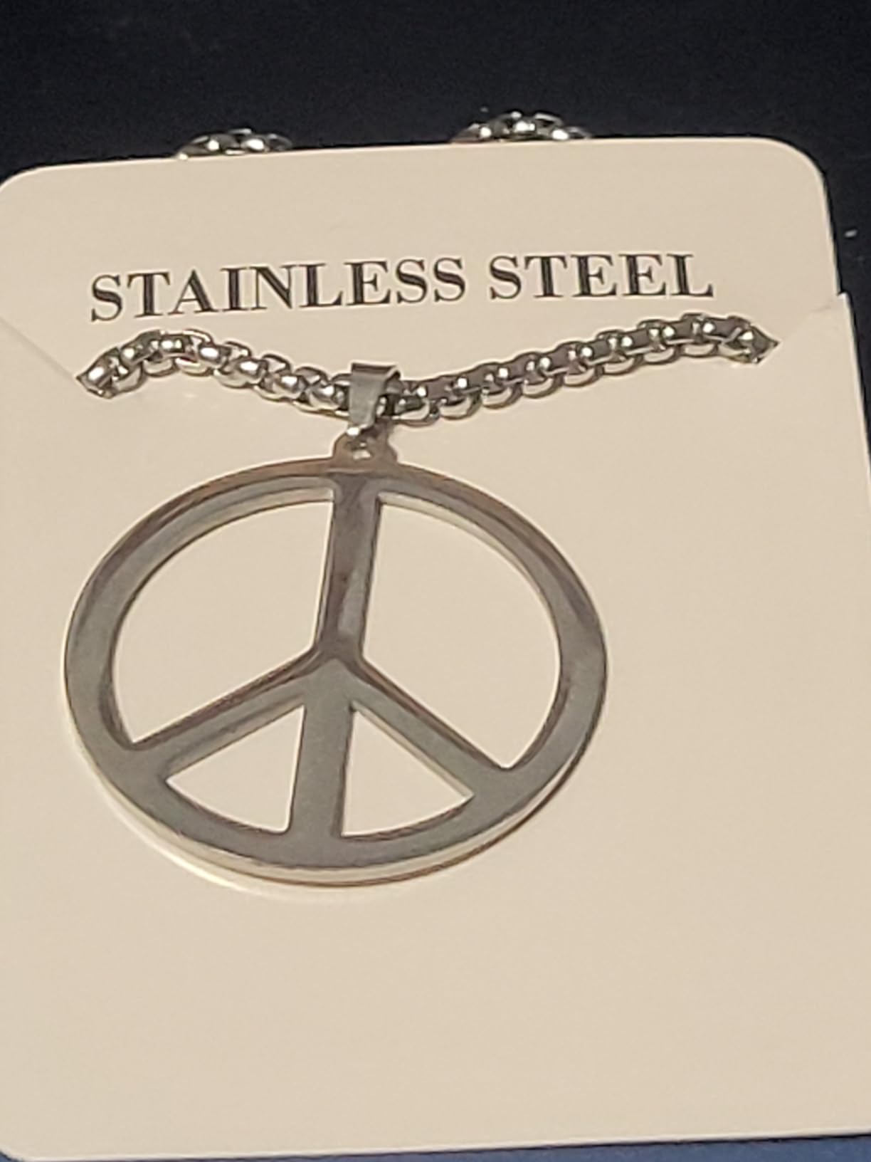 EUEAVAN Necklaces collana segno pace rotonda argento