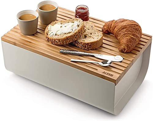 Alessi Mattina BG03 WG Cassetta Pane Warm Grey con Tagliere