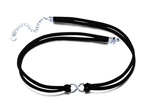 INFINIONLY Fashion Necklaces collana argento 925 velluto nero