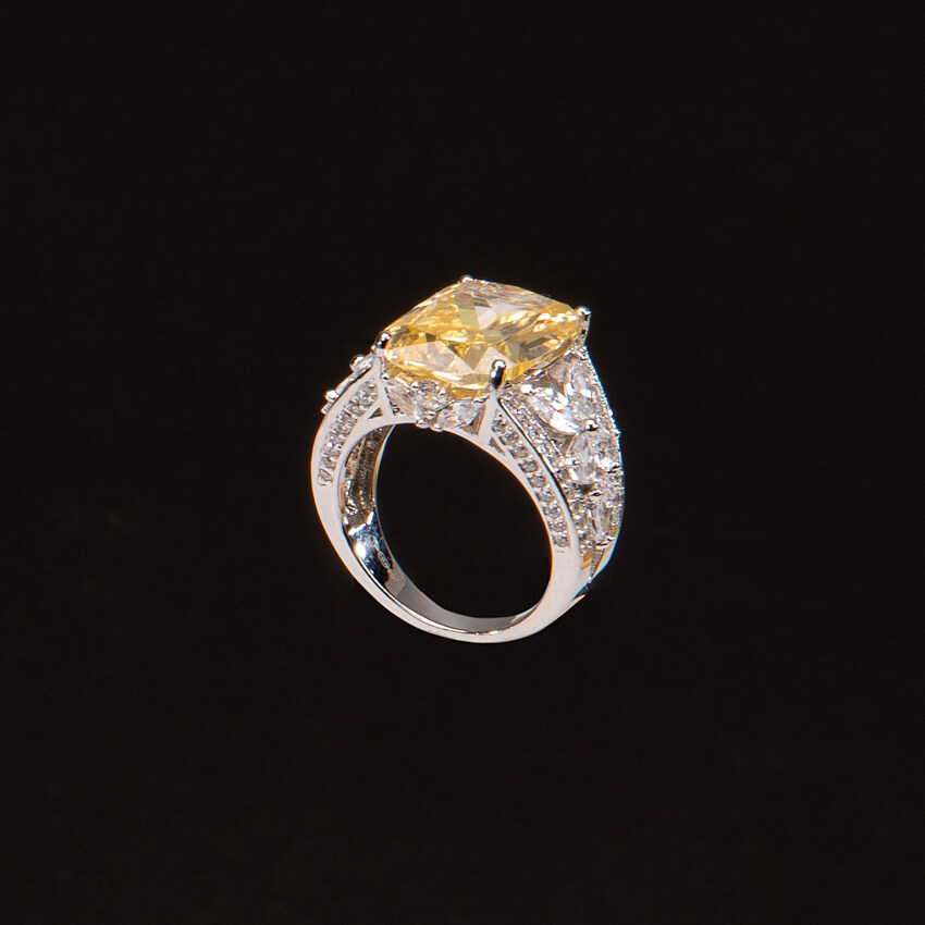 Chic Ad Hoc Anelli Anello Pietra Gialla Canary Zirconi