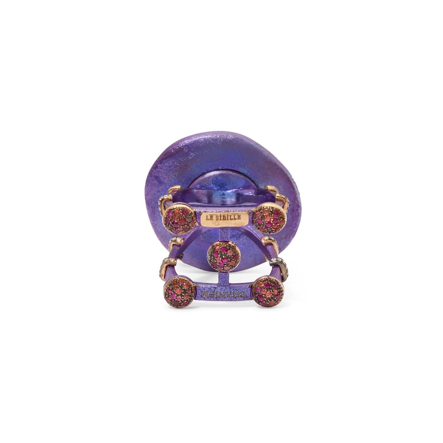 Le Sibille Venus Ring anello oro rosa granato rodolite
