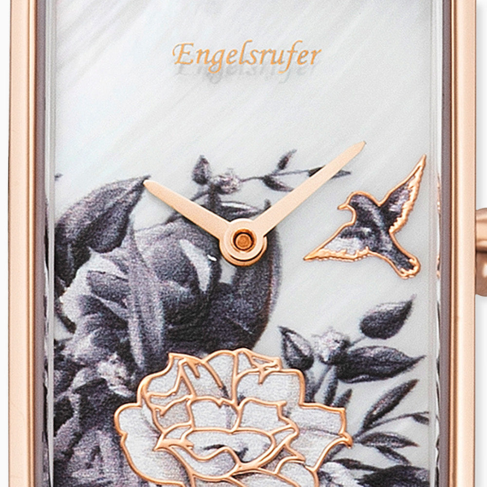 Engelsrufer Uhren Blume orologio acciaio cinturino pelle marrone