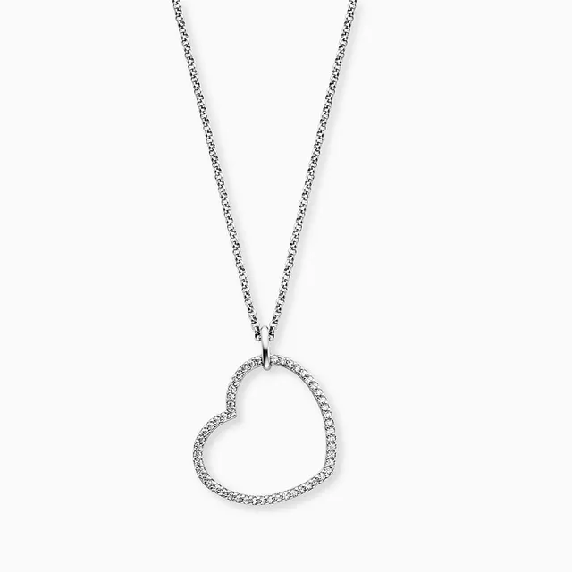 Engelsrufer Cuore Collana Argento 925 Zirconia Bianca