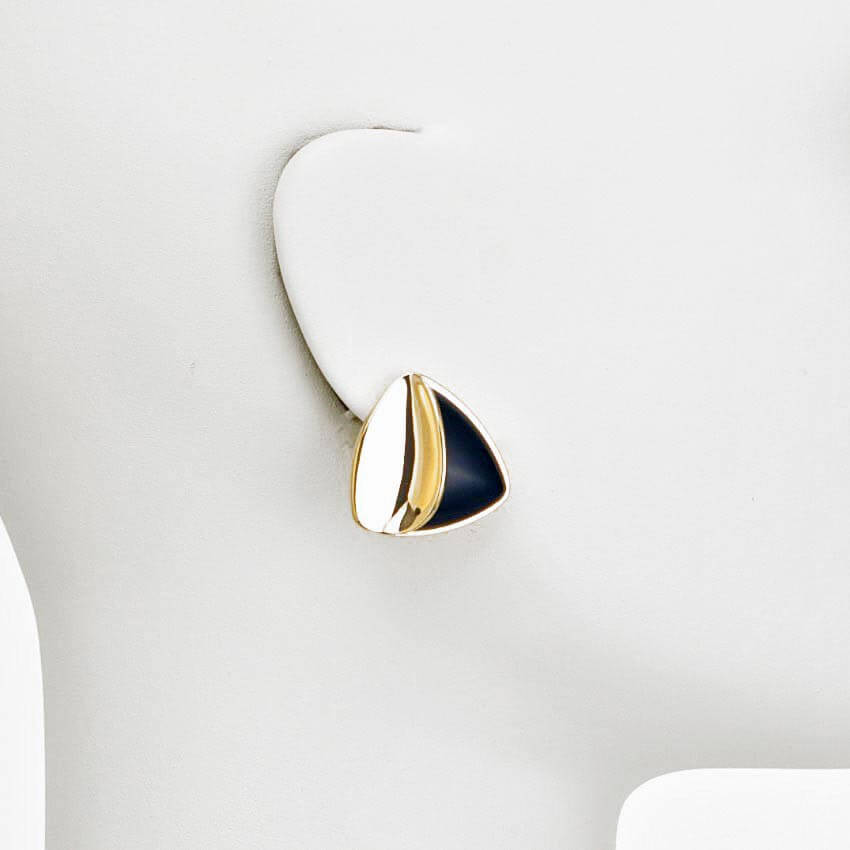 Chic Ad Hoc Orecchini Freccia Oro Nero a Clip