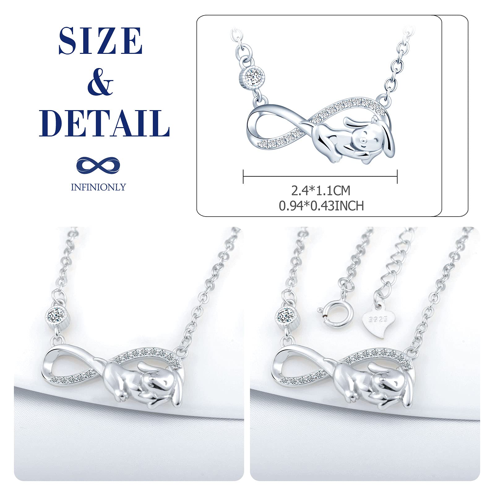 Infinionly Fashion Collana infinito argento 925 zircone