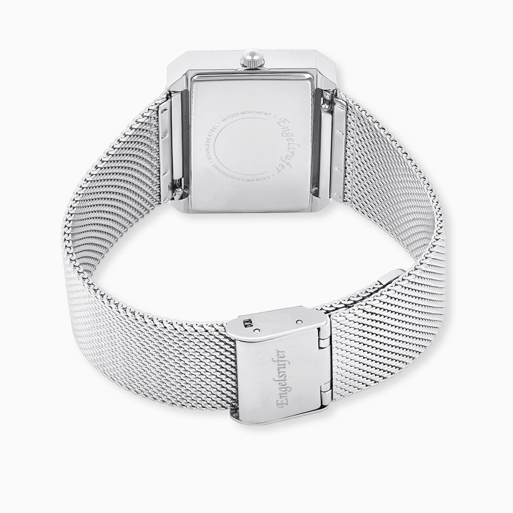 Engelsrufer Uhren Lebensblume orologio acciaio blu mesh