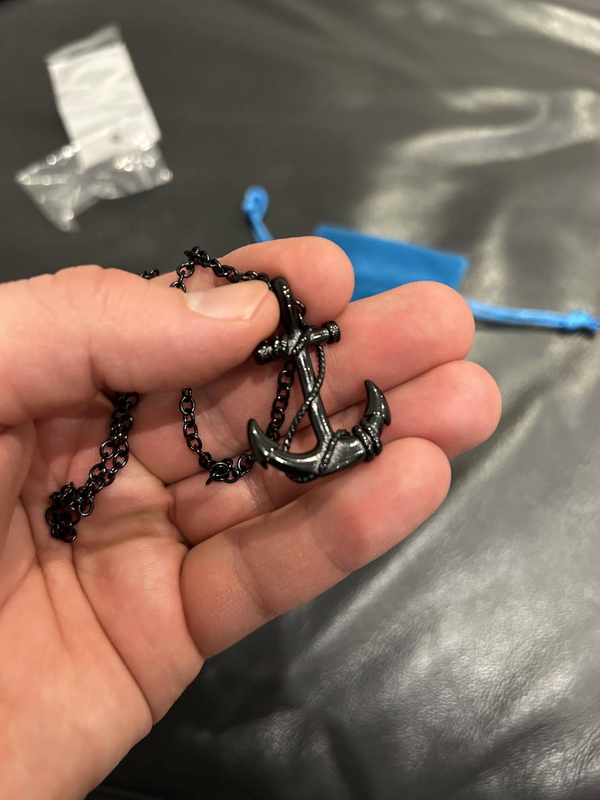 INFINIONLY Fashion collana ancora acciaio argento uomo