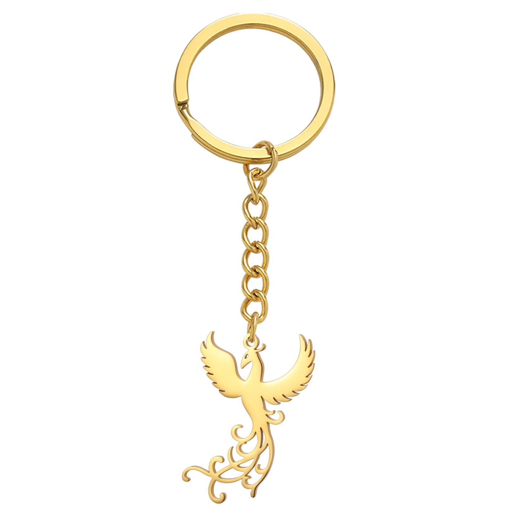 EUEAVAN Keyrings Portachiavi Fenice Argento Uccello Fuoco