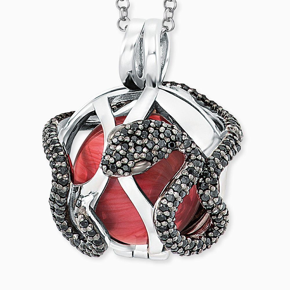 Engelsrufer Eden collana argento sfera rossa zirconia XS