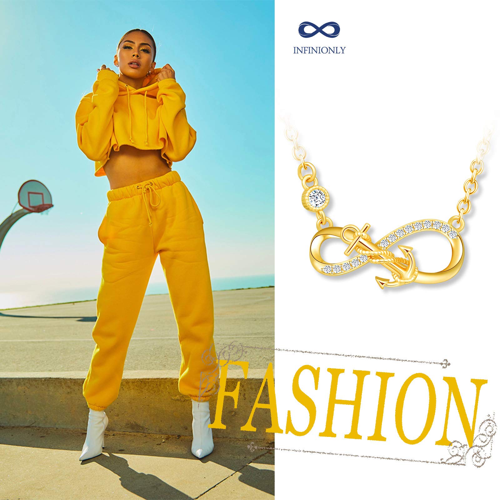 INFINIONLY Infinito parure collana argento oro zirconi