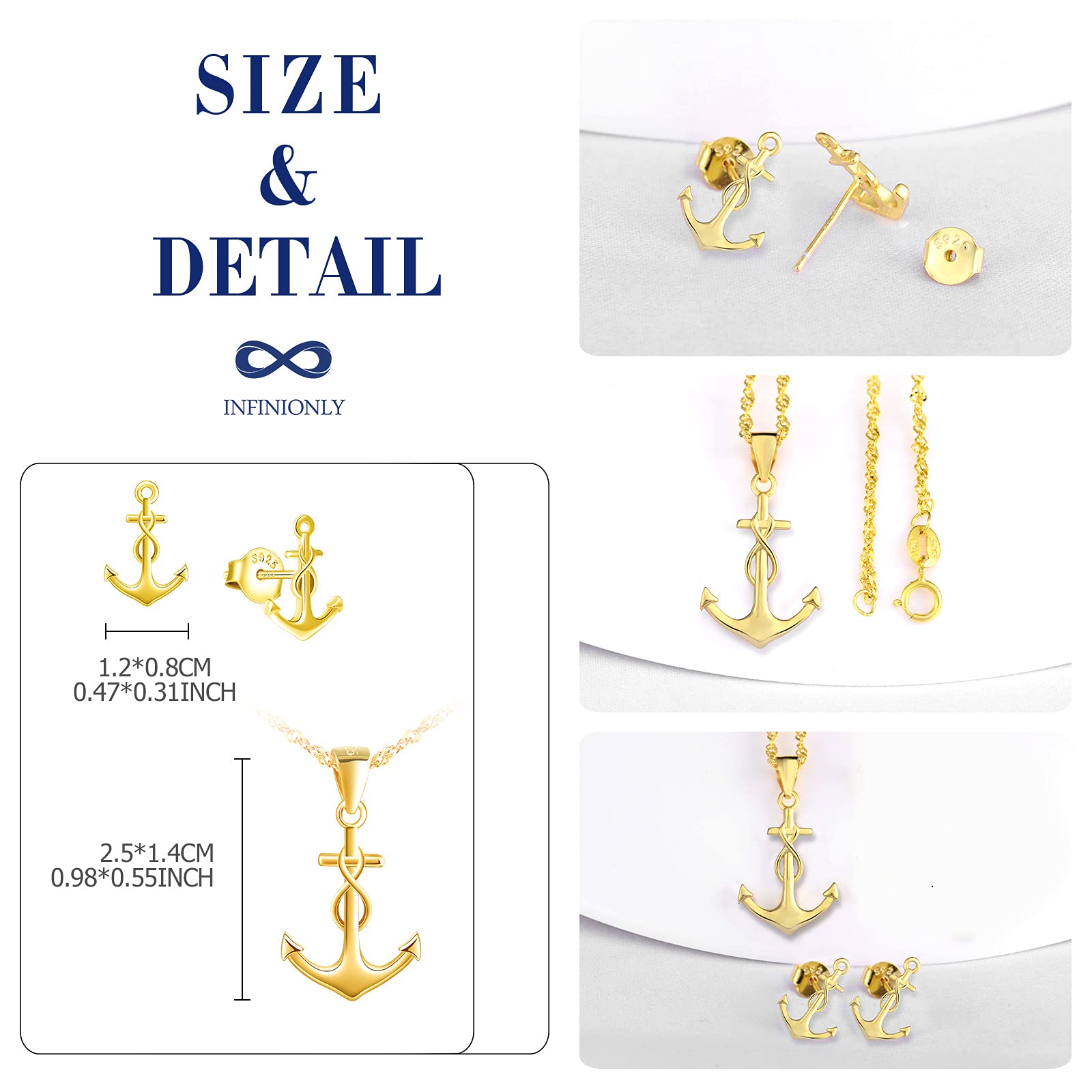 INFINIONLY Fashion D-sets parure infinito argento 925 oro
