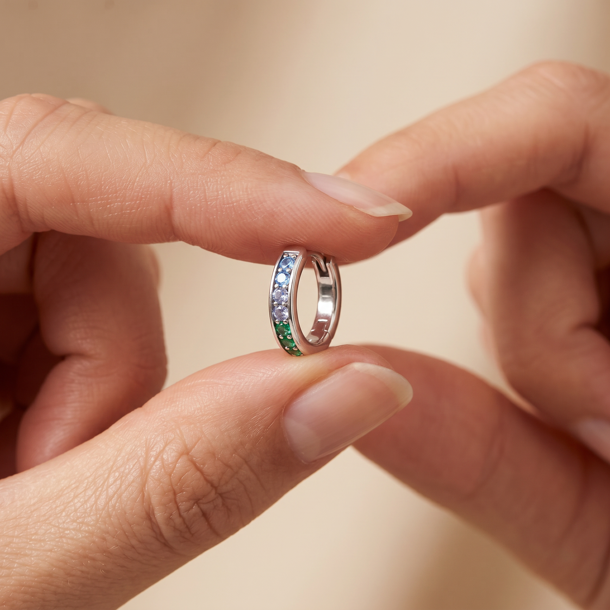 Engelsrufer Creolen orecchini argento zirconia multicolor