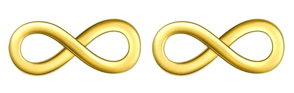 INFINIONLY Orecchini Infinito in Argento 925 Gold a Perno