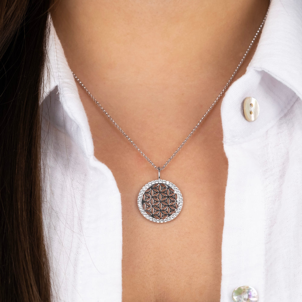Engelsrufer Lebensblume collana argento fiore multicolor zirconia