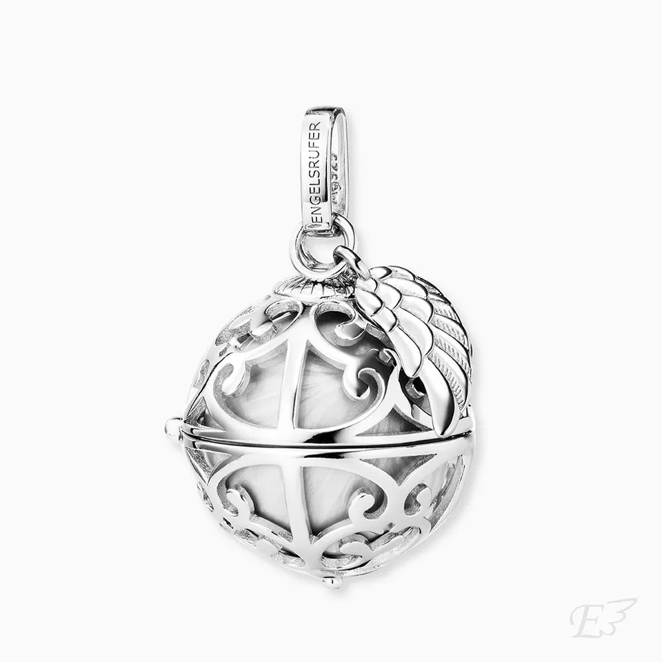 Engelsrufer Flügel ciondolo argento sfera bianca S M