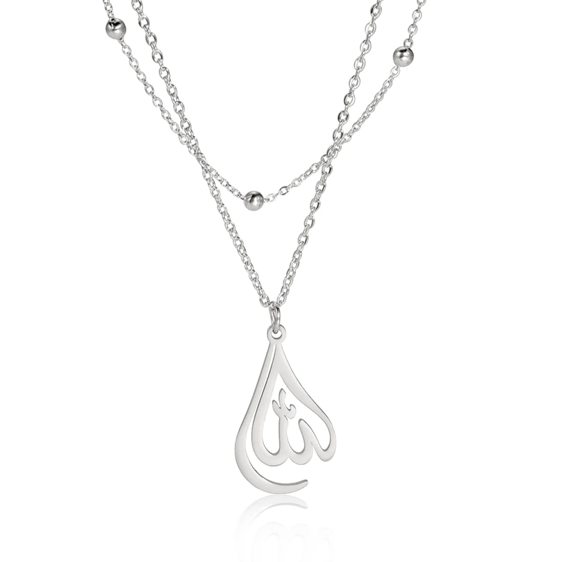 EUEAVAN Necklaces collana Allah argento stratificato islamica