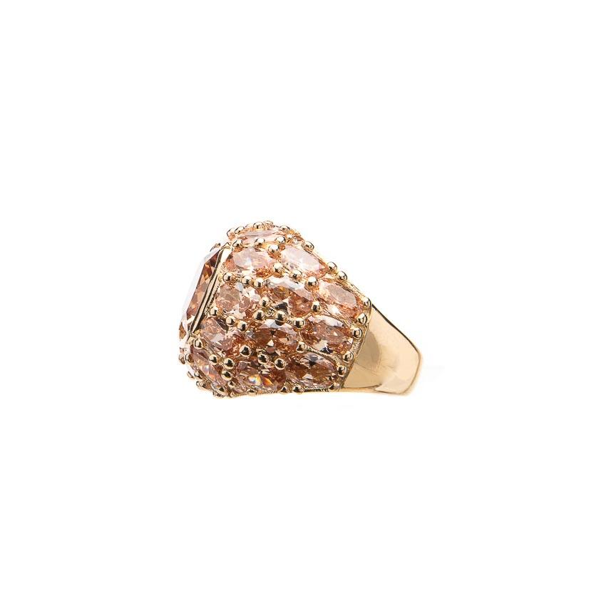 Chic Ad Hoc Anelli Anello fascia bombata argento topazio champagne