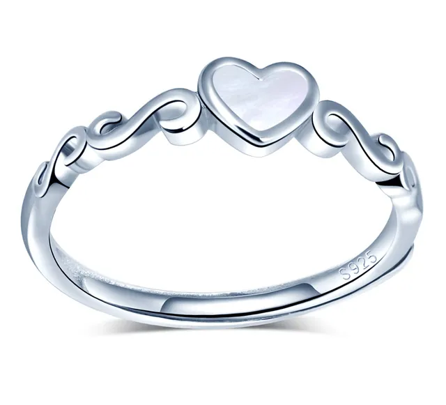 INFINIONLY Fashion Rings anello argento 925 cuore regolabile
