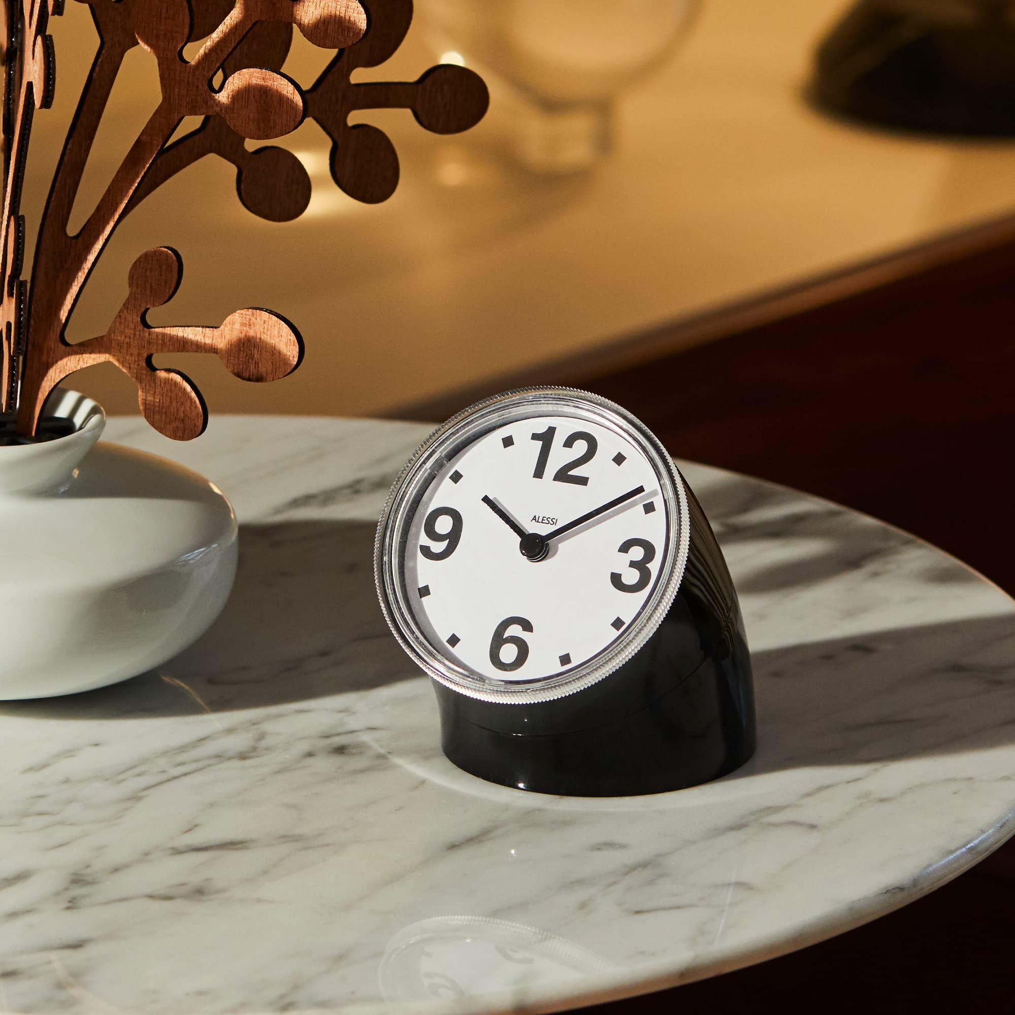 Alessi Cronotime 01 B orologio tavolo nero ABS