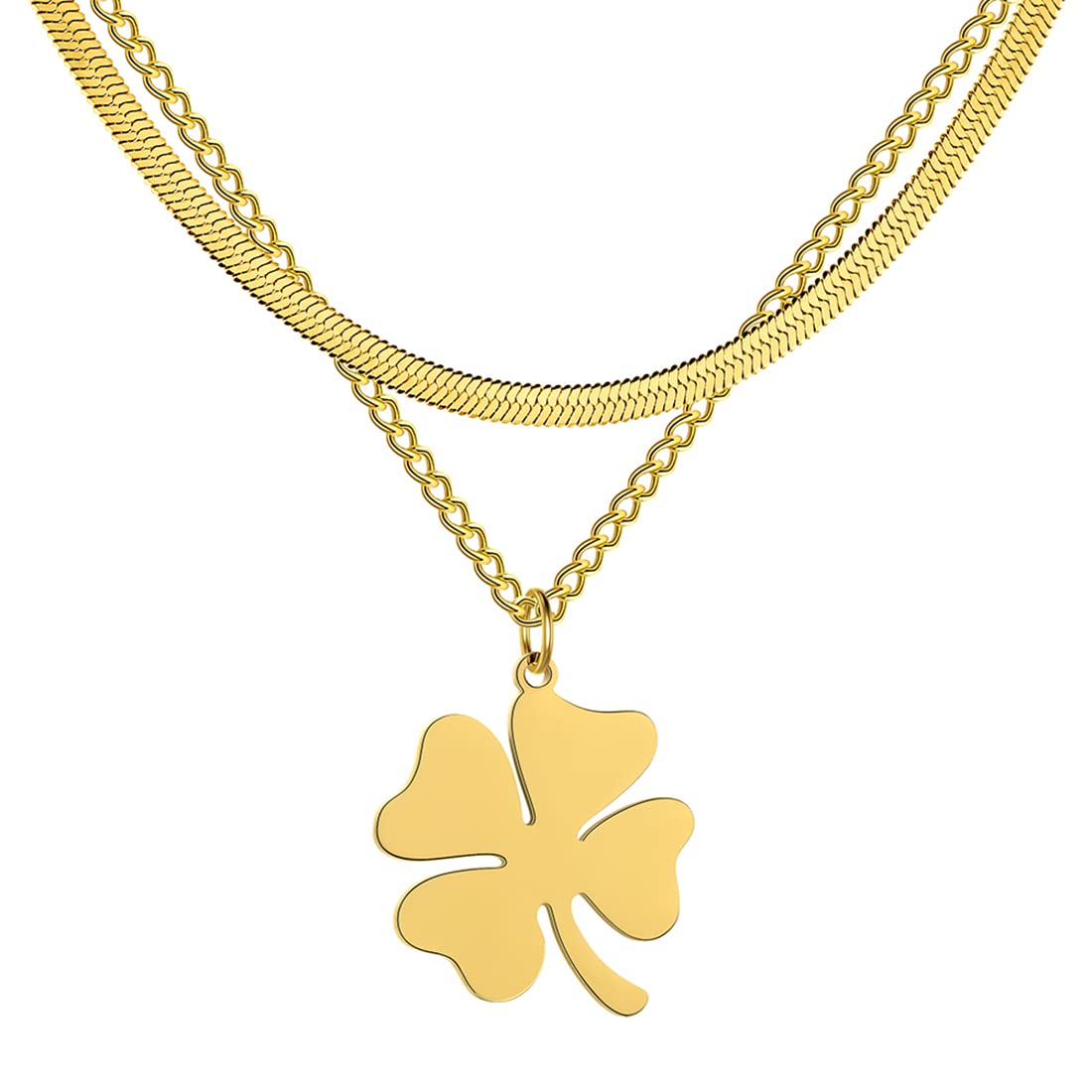 EUEAVAN Necklaces collana quadrifoglio Argento2 minimalista