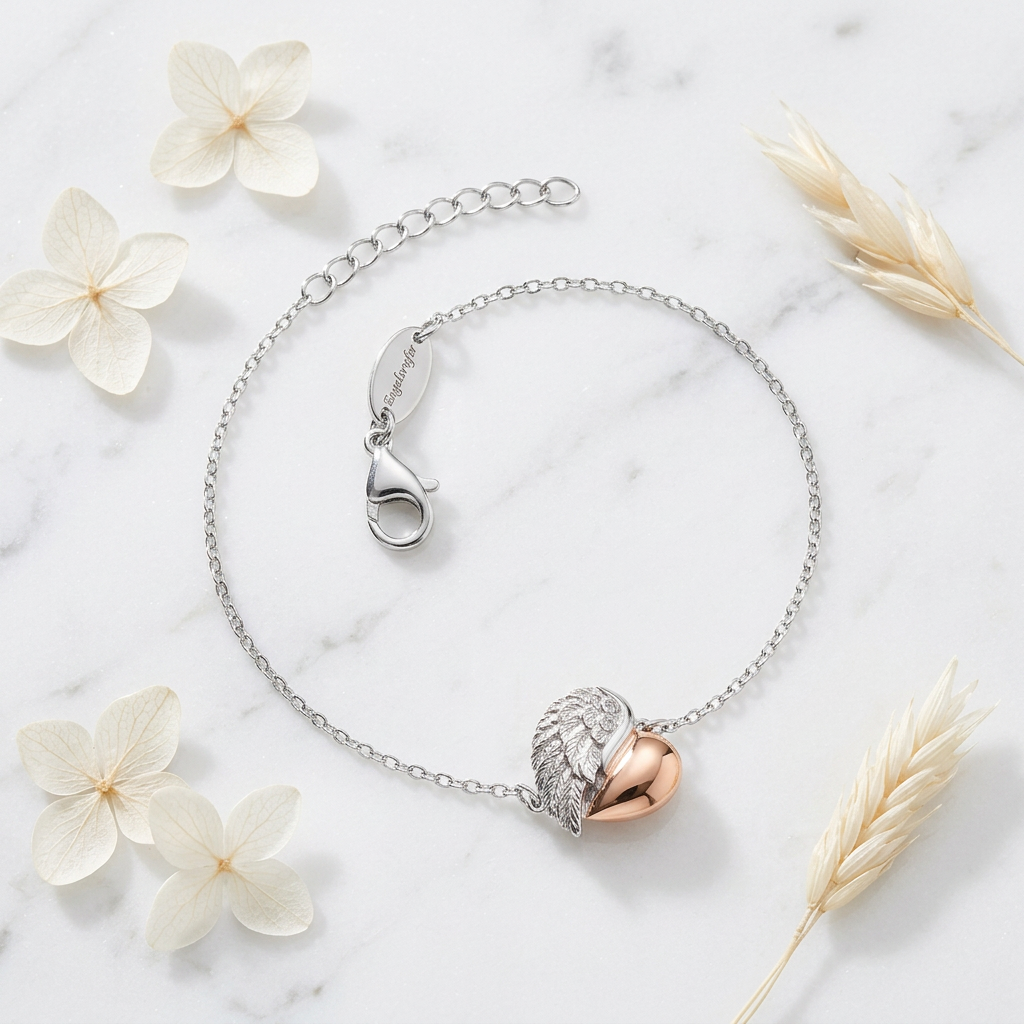 Engelsrufer Herzflügel bracciale argento 925 bicolor zirconi