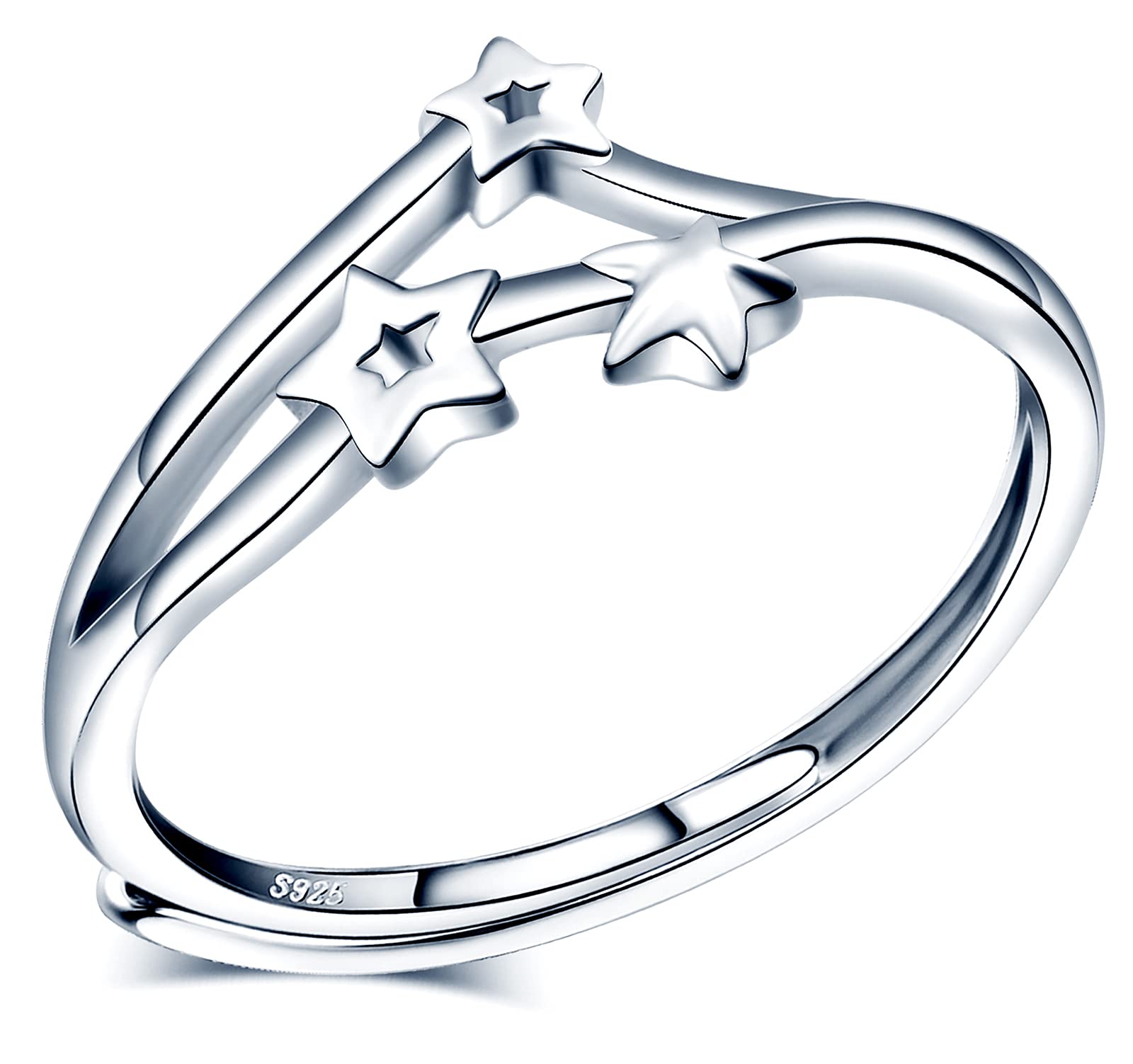 INFINIONLY Fashion Rings anello stella argento regolabile