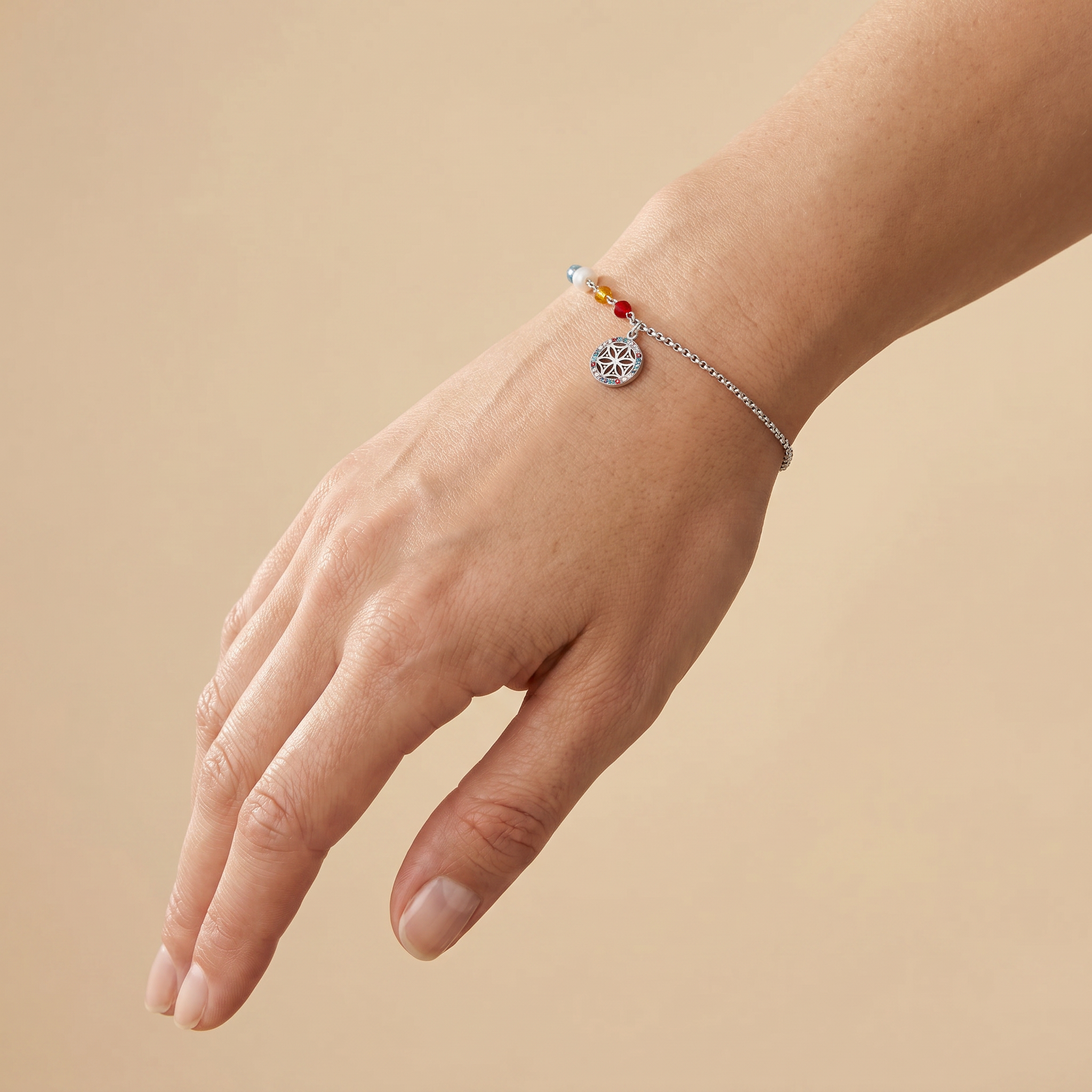 Engelsrufer Bracciale Fiore Vita Acciaio Multicolor