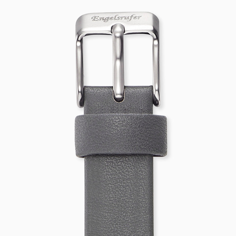 Engelsrufer Uhrenbänder cinturino pelle grigio scuro 14 mm