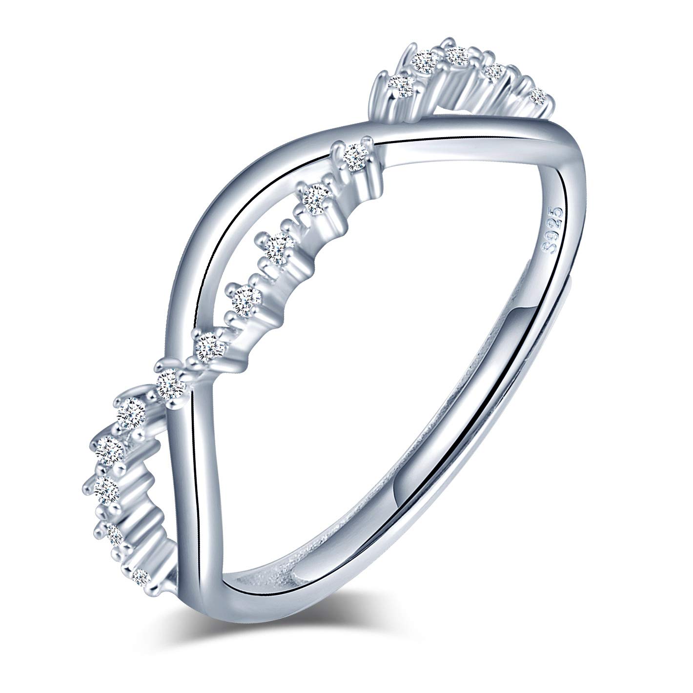 INFINIONLY Fashion Rings anello aperto infinito argento 925 zirconi