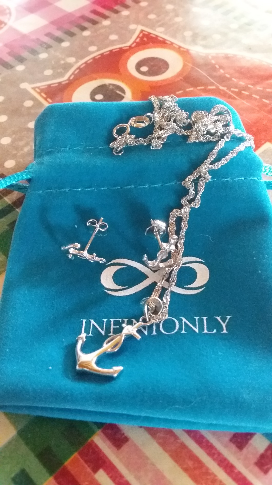 INFINIONLY Fashion Necklaces parure argento D-sets infinito ancora