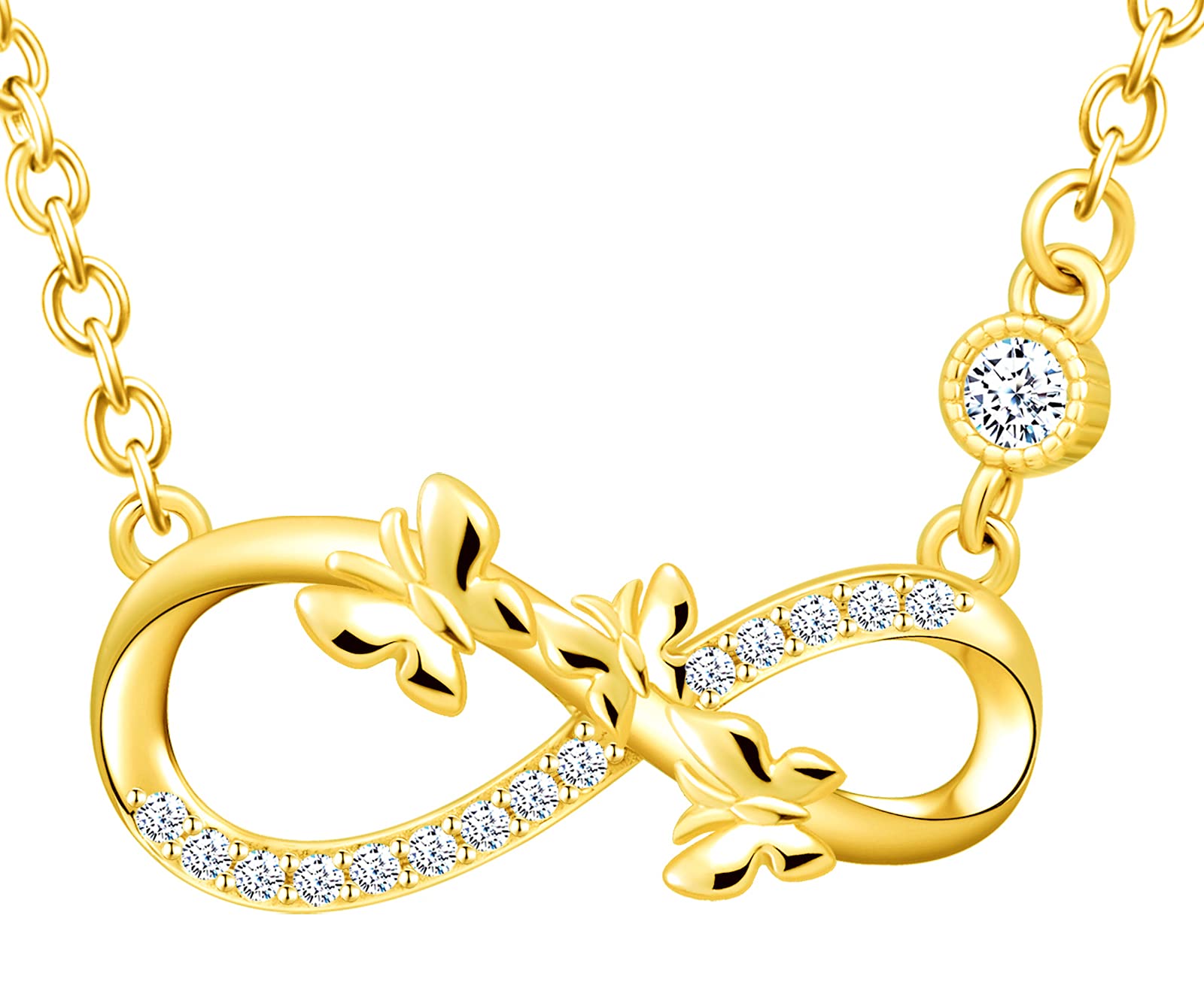 INFINIONLY Fashion Collana Infinito Farfalla Argento 925 Oro