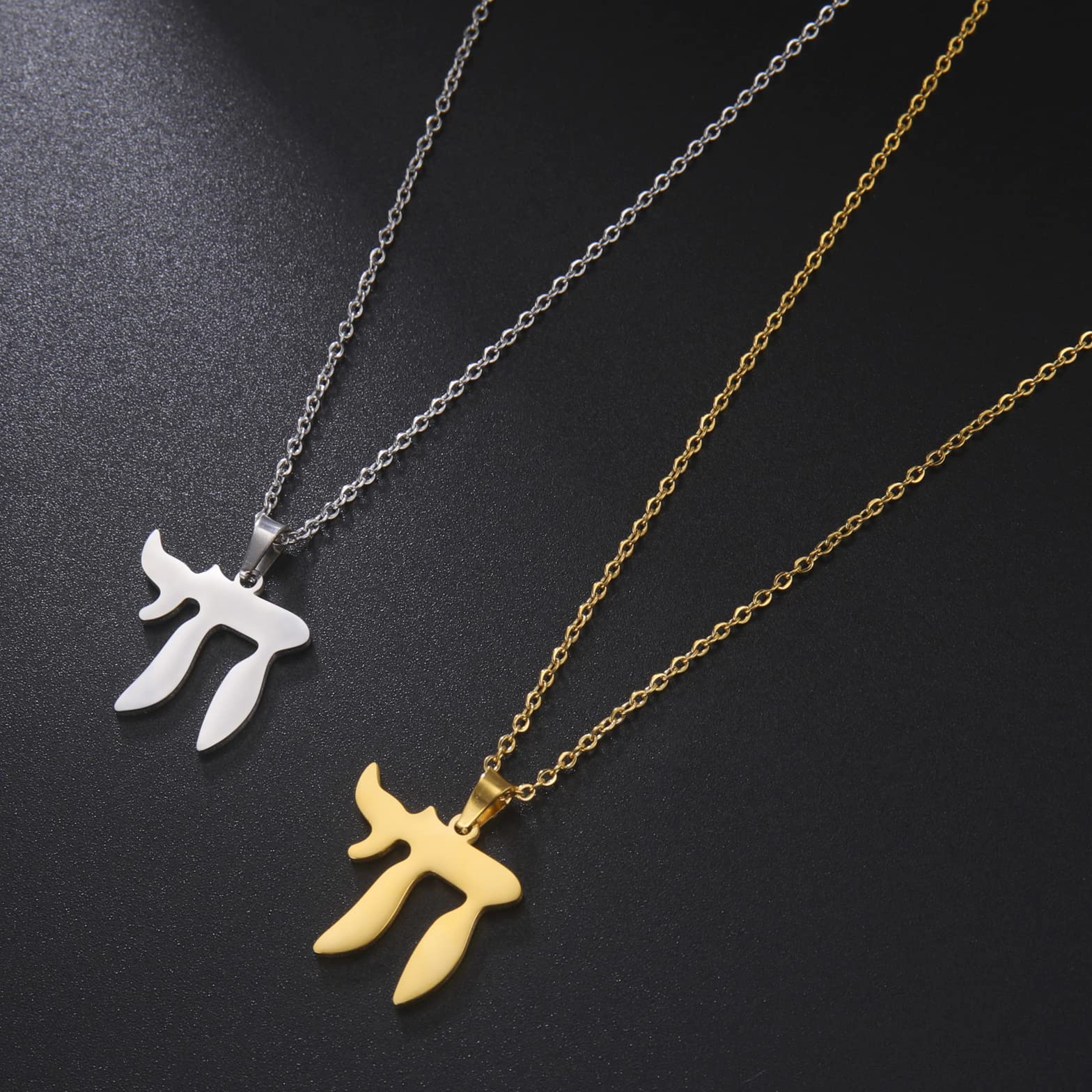 EUEAVAN Necklaces collana chai argento donna simbolo vita
